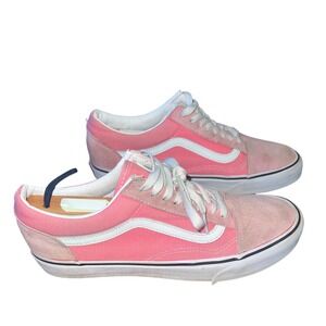Vans Old Skool Pink Suede Canvas Low Top Skate Sneakers Womens Shoes